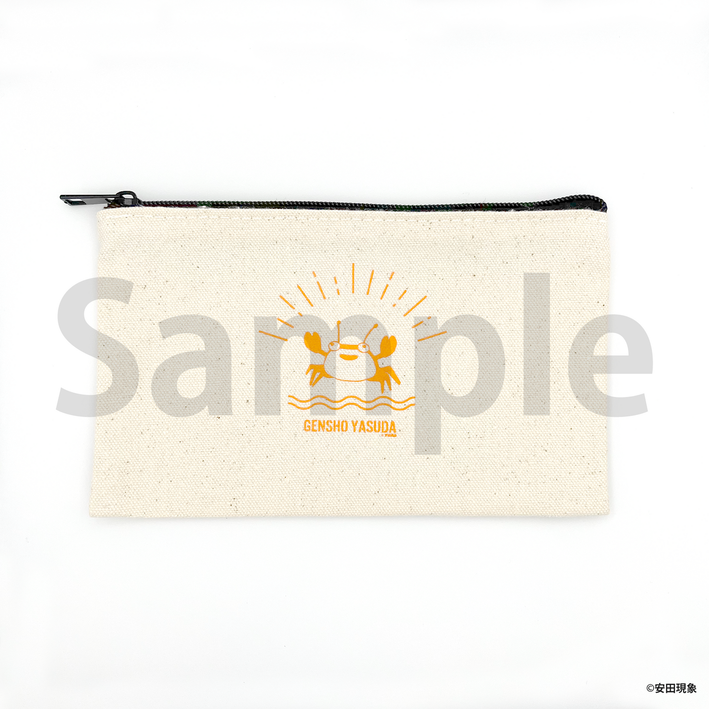 キャンバスフラットポーチ(カニ)