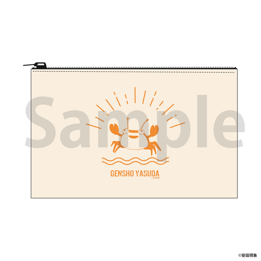 キャンバスフラットポーチ(カニ)